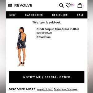 Sold out Revolve superdown cindi sequin mini dress in blue💙💙💙💙